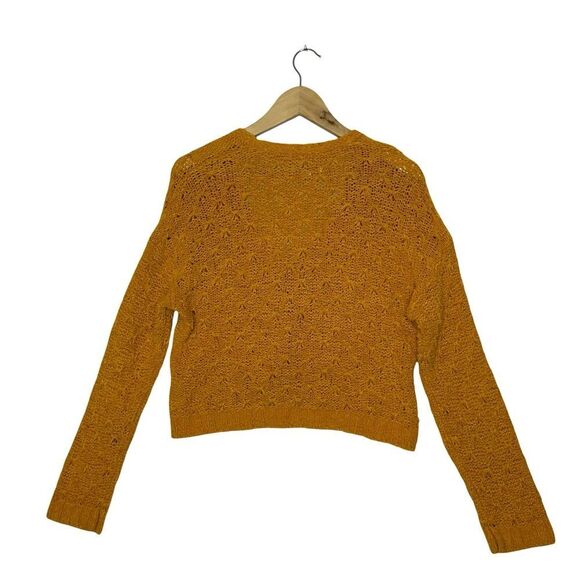 American Eagle Outfitters Mustard Yellow V Neck Three Button Cardigan Size XS - Picture 4 of 9